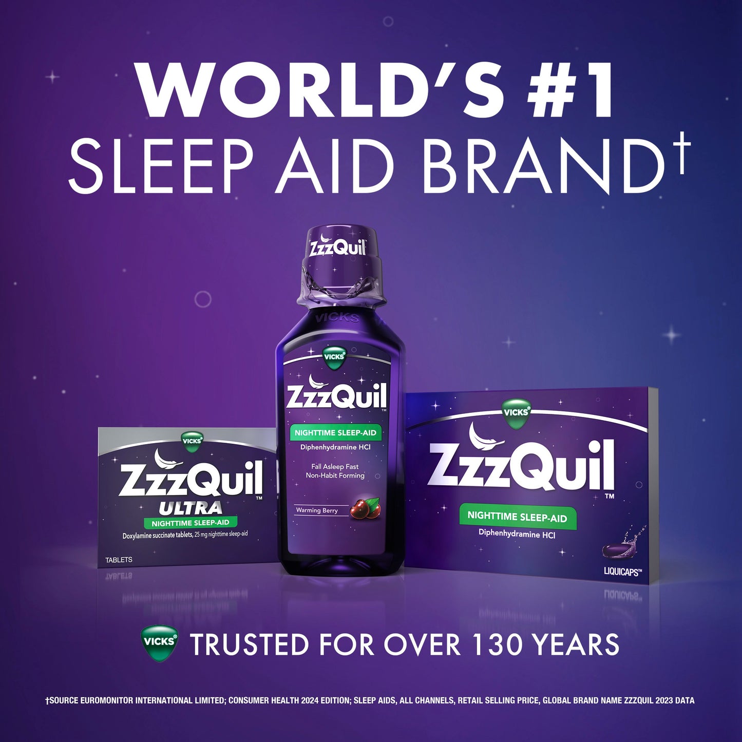 Vicks ZzzQuil Liquid Nighttime Sleep Aid, 2 Pack, Warming Berry Flavor
