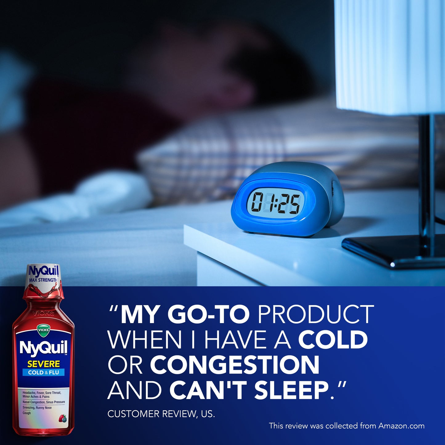 Vicks NyQuil SEVERE Cold & Flu Relief Liquid, Over-the-Counter Medicine, Powerful Multi-Symptom Nighttime Relief, Berry Flavor
