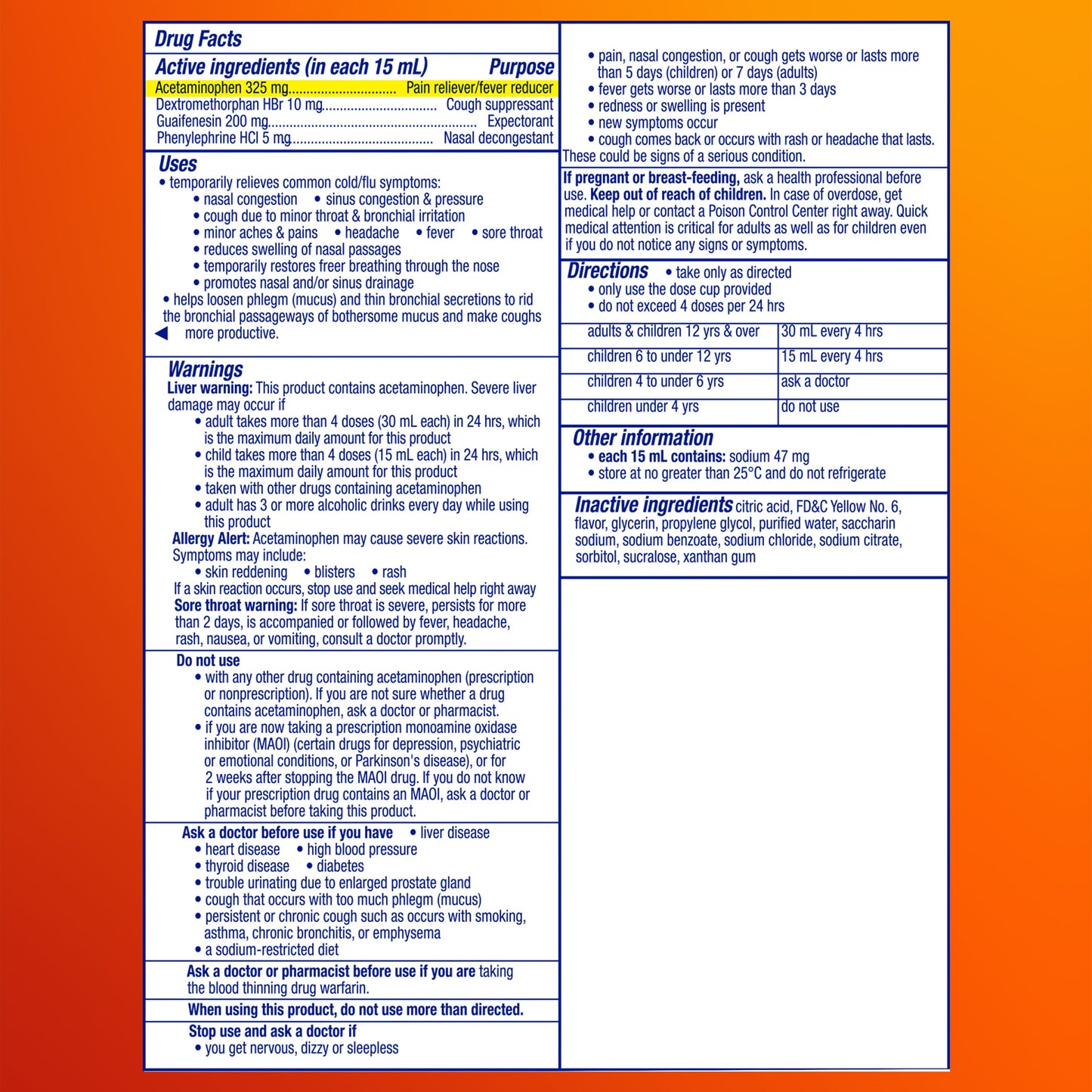 Vicks DayQuil SEVERE Cough, Cold & Flu Multi-Symptom Relief Liquid, Original Flavor