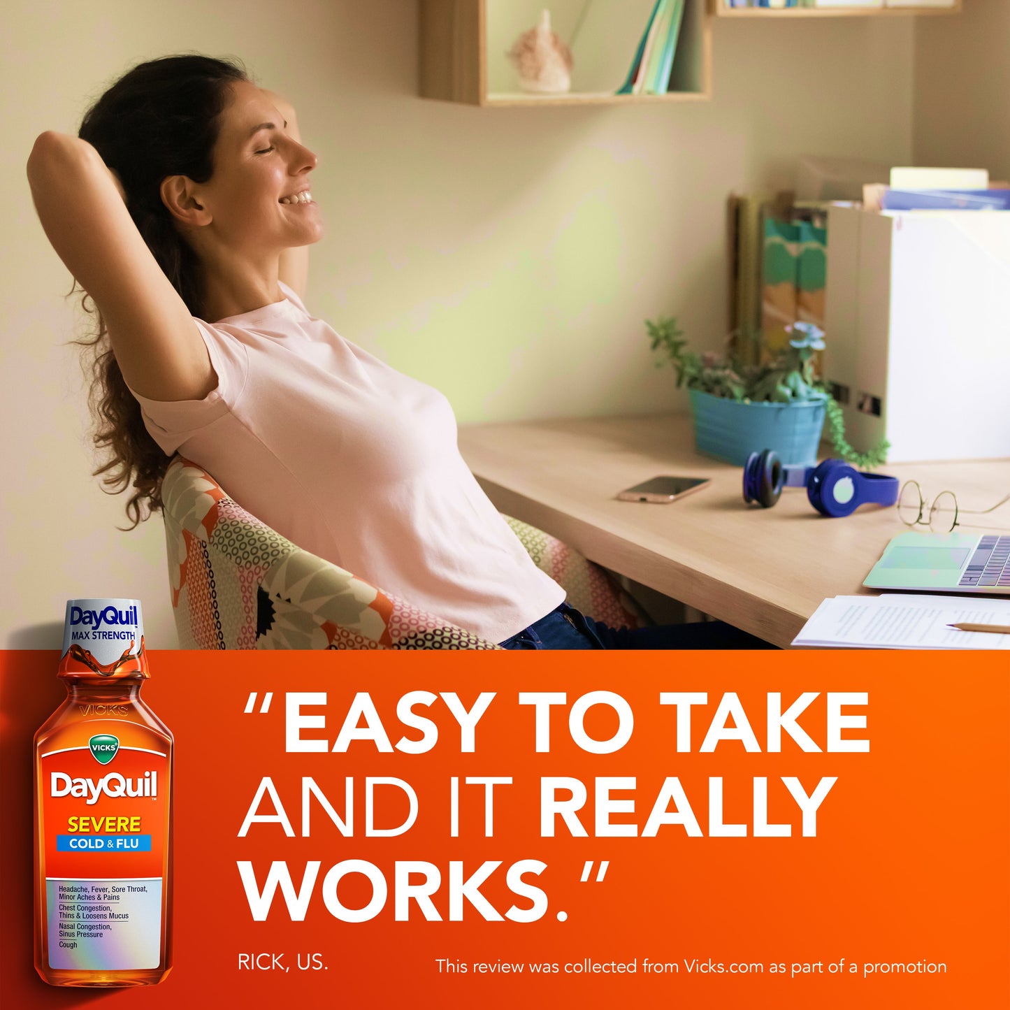 Vicks DayQuil SEVERE Cough, Cold & Flu Multi-Symptom Relief Liquid, Original Flavor