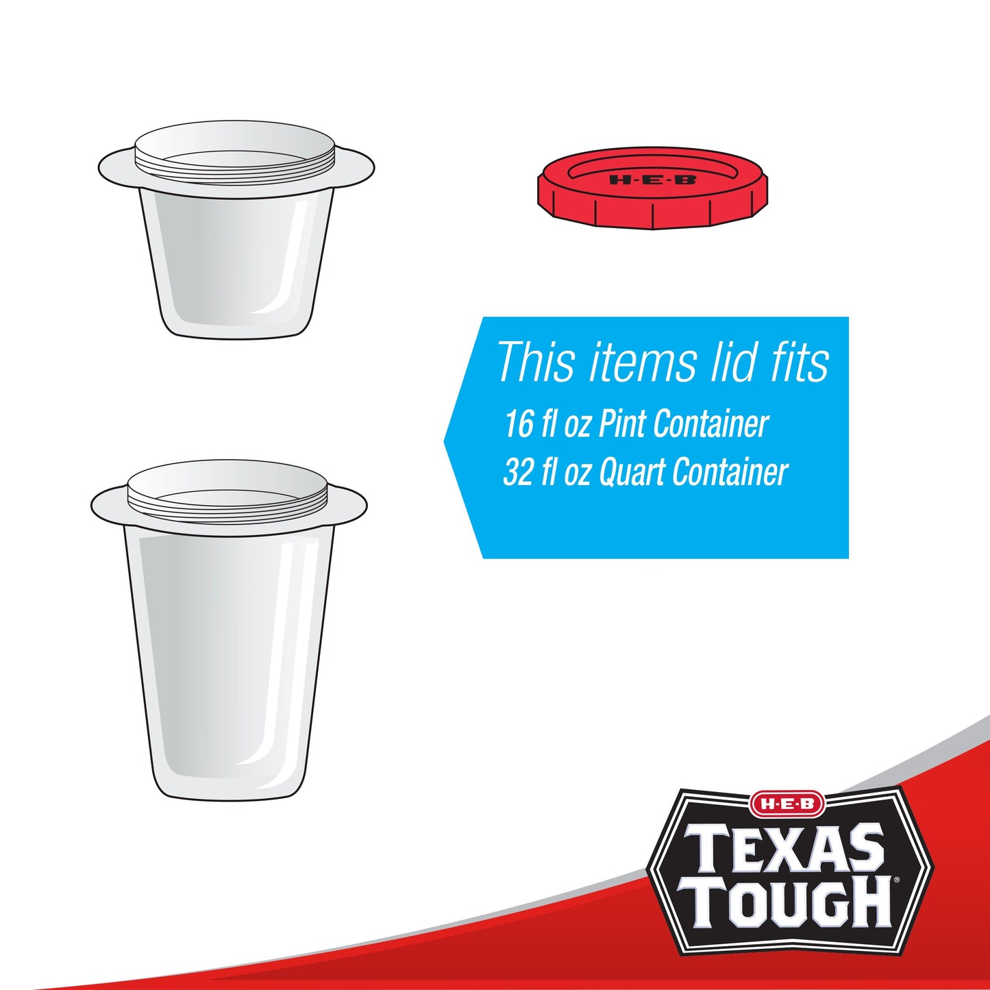 H-E-B Texas Tough EZ-Twist Food Storage Containers & Lids, 3 pk