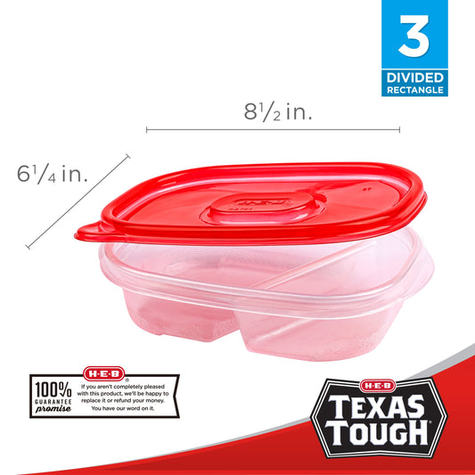 H-E-B Texas Tough The Great Divide Food Storage Containers & Lids