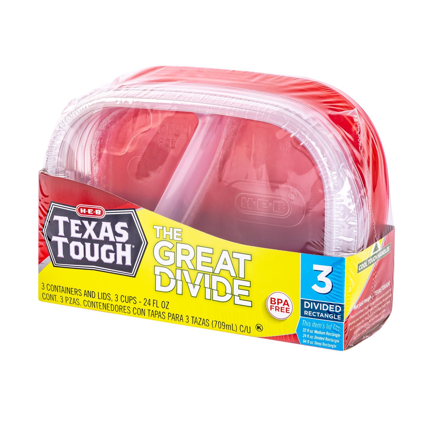 H-E-B Texas Tough The Great Divide Food Storage Containers & Lids
