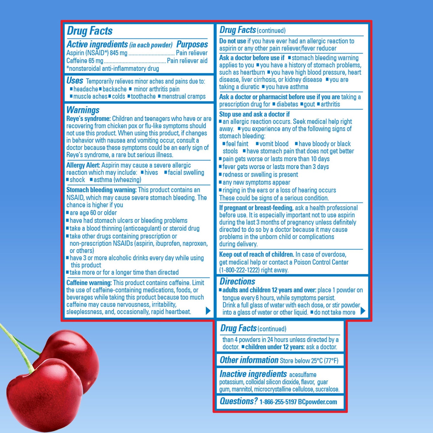 BC Pain Relief Powder - Cherry