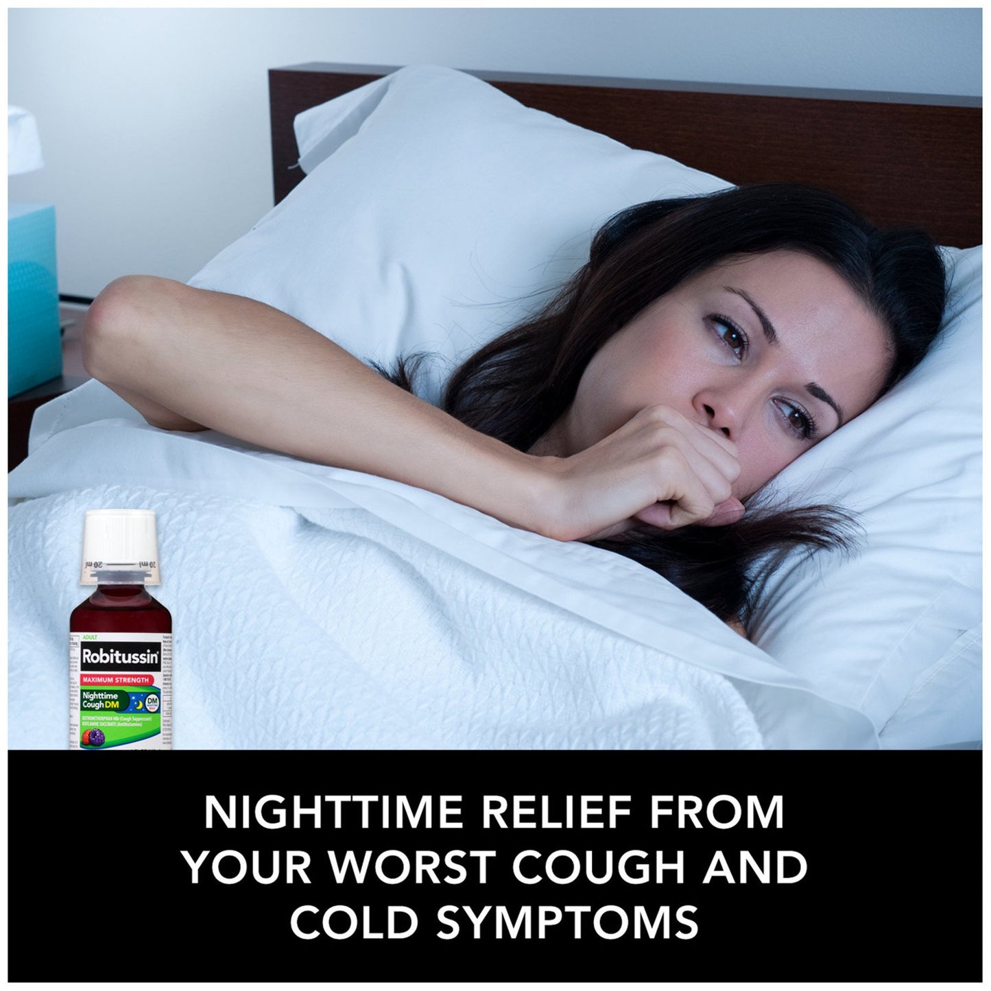 Robitussin Maximum Strength Nighttime Cough DM, Cough Medicine for Adults, Berry Flavor