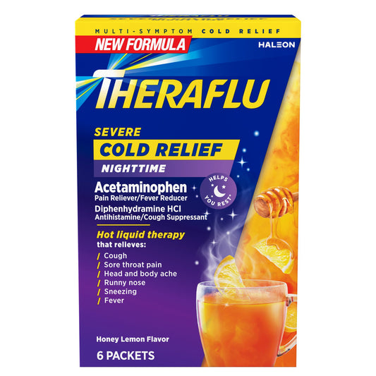 Theraflu Nighttime Severe Cold Relief Honey Lemon Flavor Powder