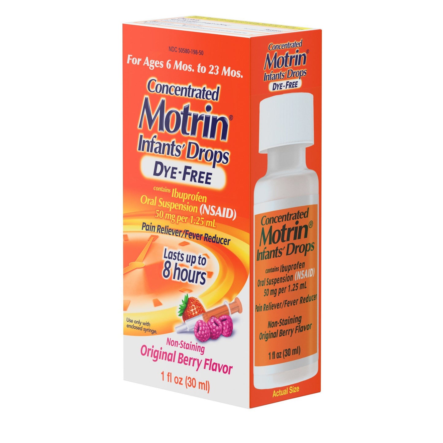 Infant's Motrin Concentrated Drops, Dye-Free, Berry