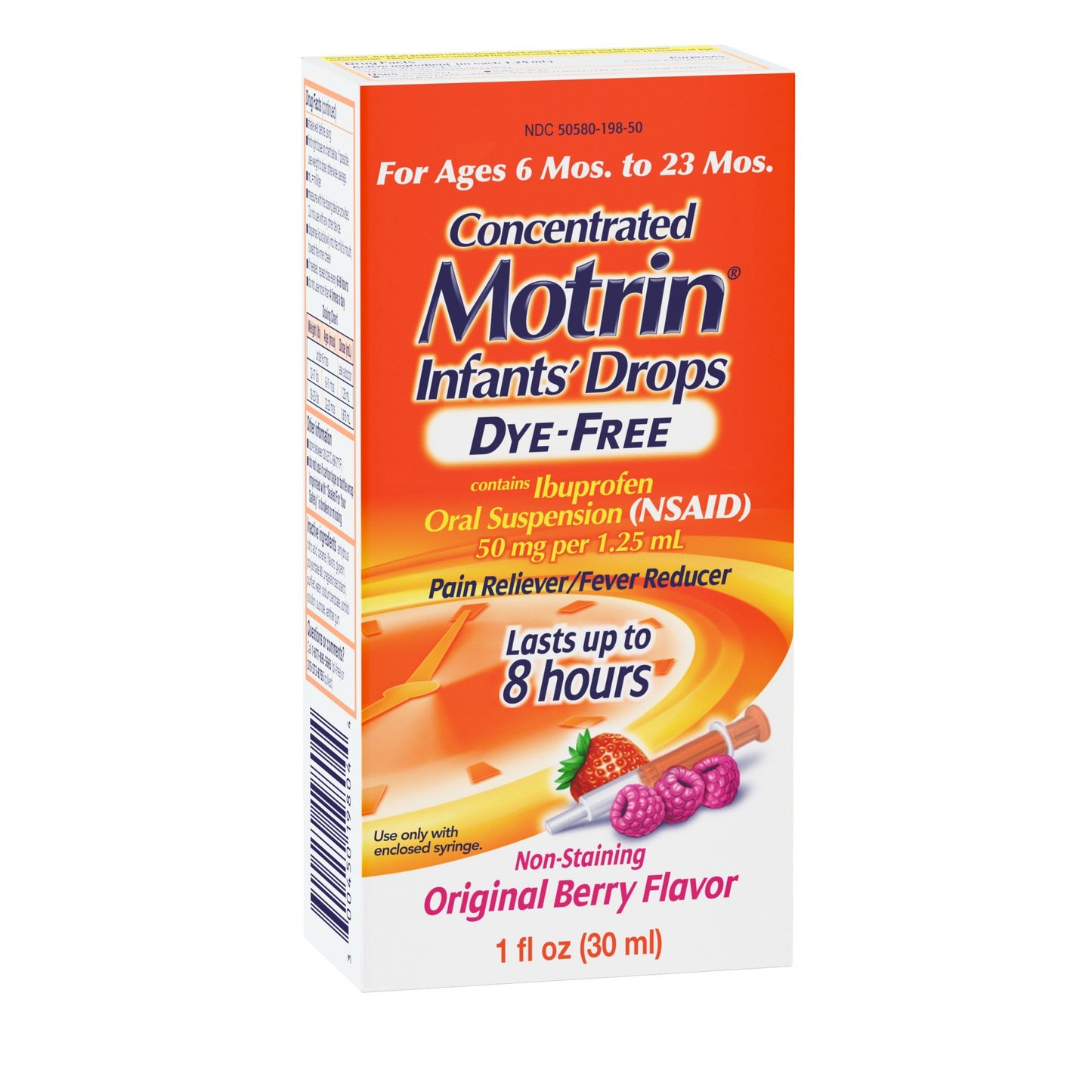 Infant's Motrin Concentrated Drops, Dye-Free, Berry
