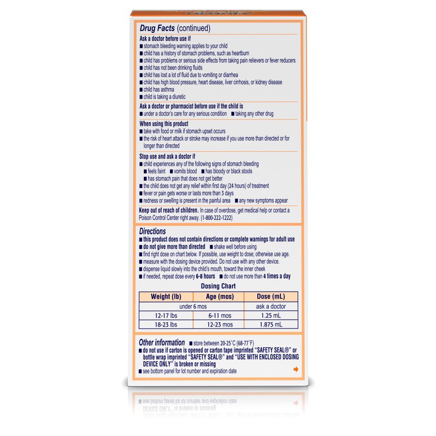 Infant's Motrin Concentrated Drops, Dye-Free, Berry