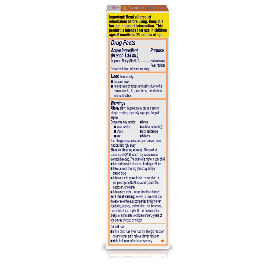 Infant's Motrin Concentrated Drops, Dye-Free, Berry