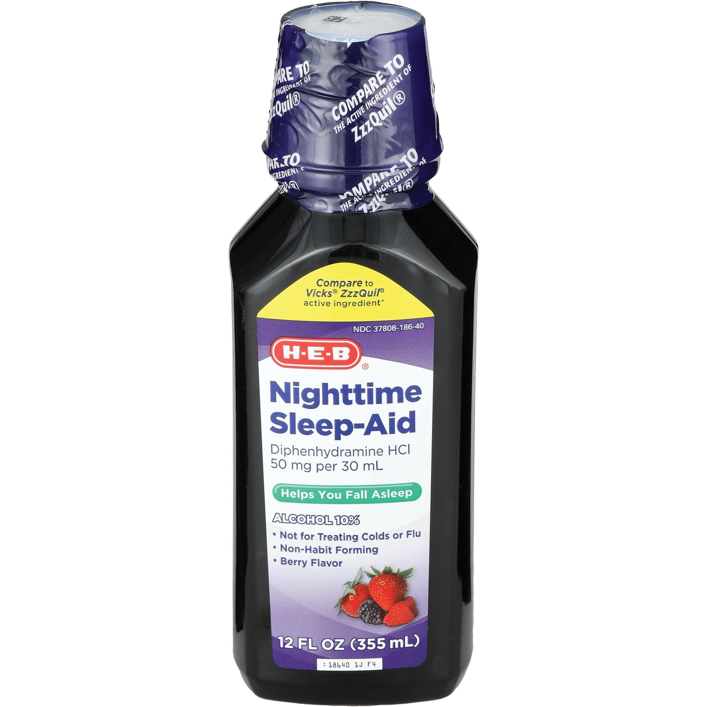 H-E-B Diphenhydramine Nighttime Sleep Aid Liquid - Berry