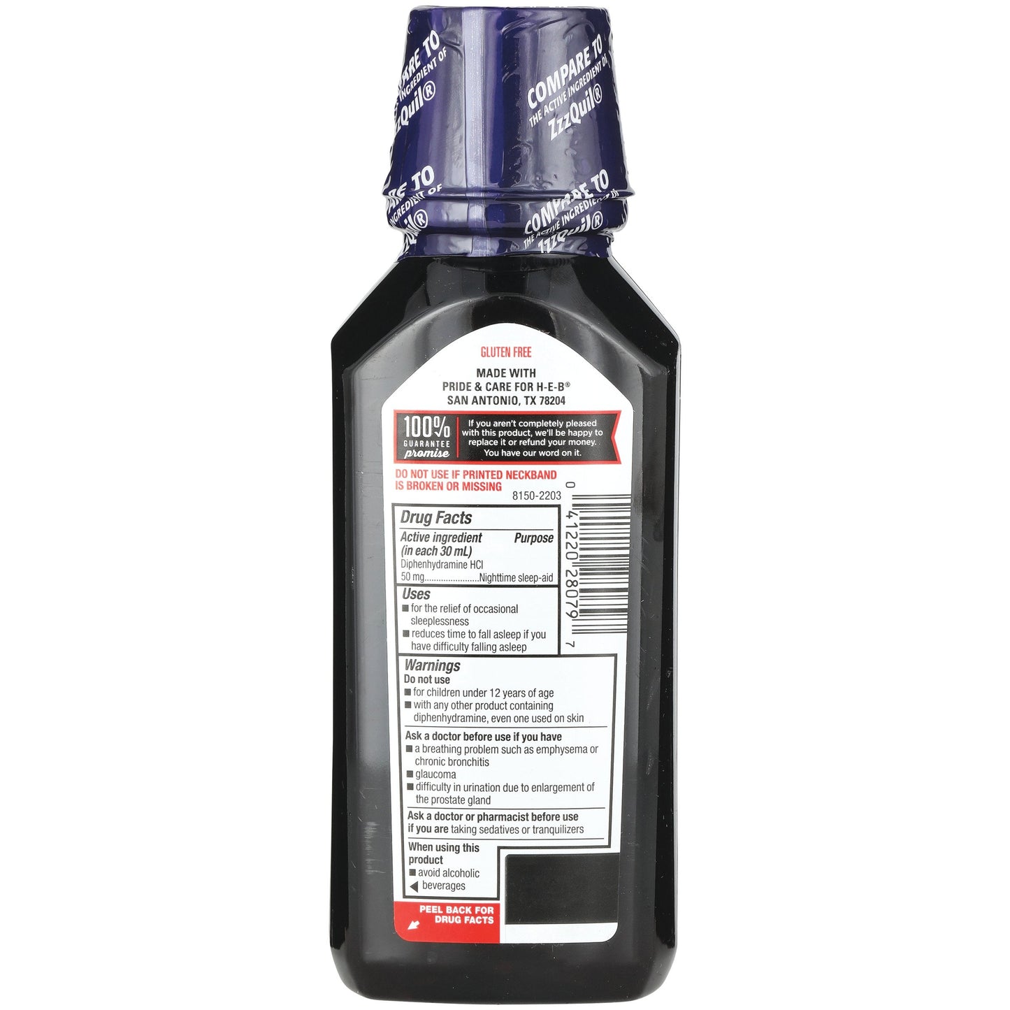 H-E-B Diphenhydramine Nighttime Sleep Aid Liquid - Berry