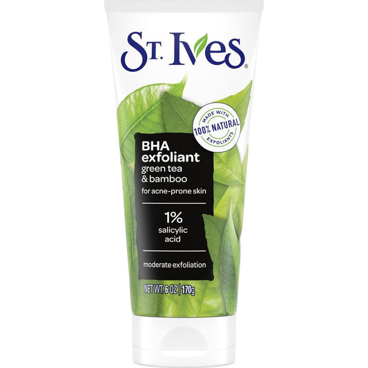 St. Ives BHA Exfoliant Green Tea & Bamboo Face Scrub for Acne Prone Skin