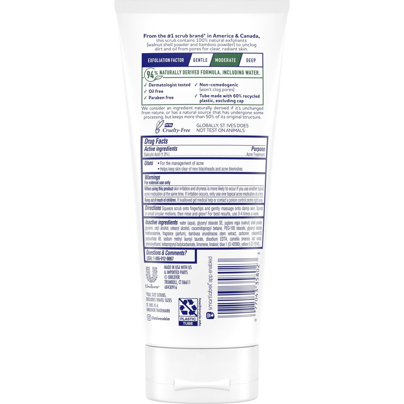 St. Ives BHA Exfoliant Green Tea & Bamboo Face Scrub for Acne Prone Skin