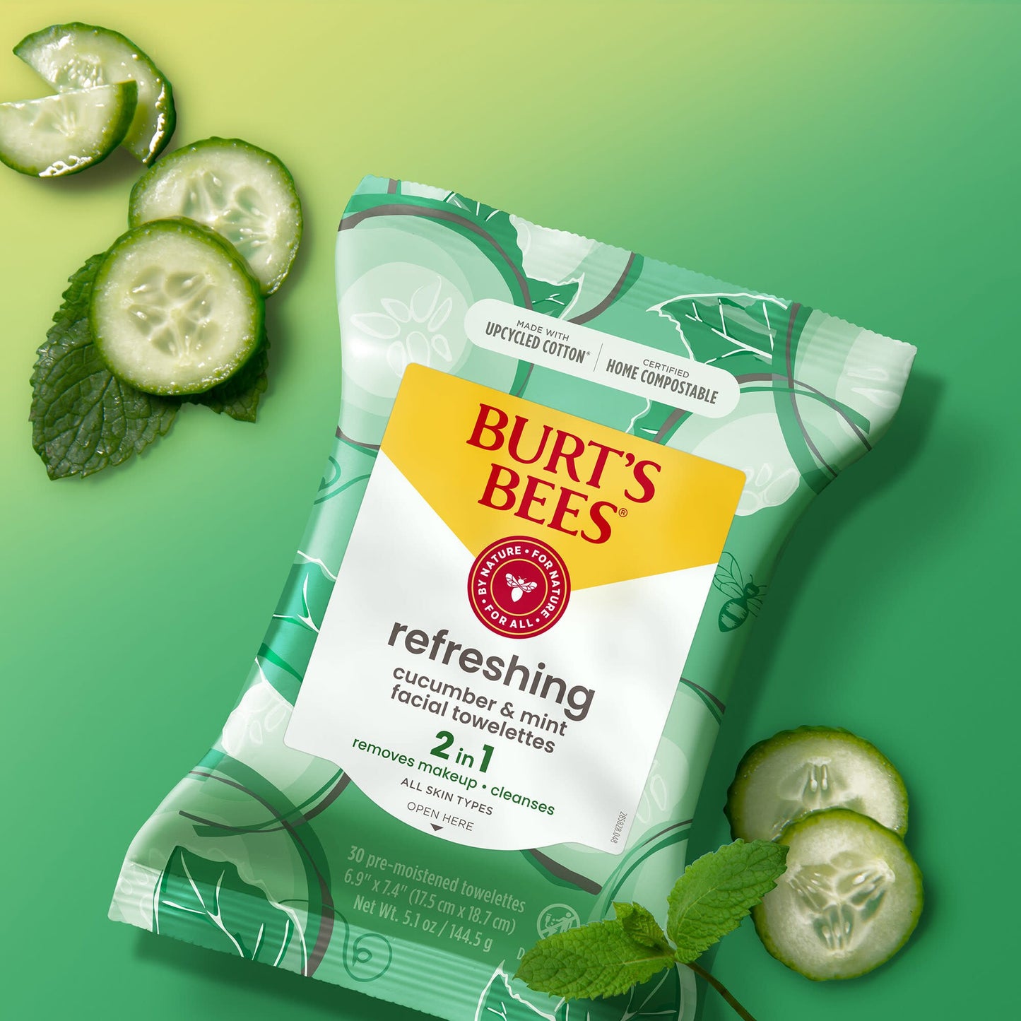 Burt's Bees Refreshing Facial Towelettes - Cucumber & Mint