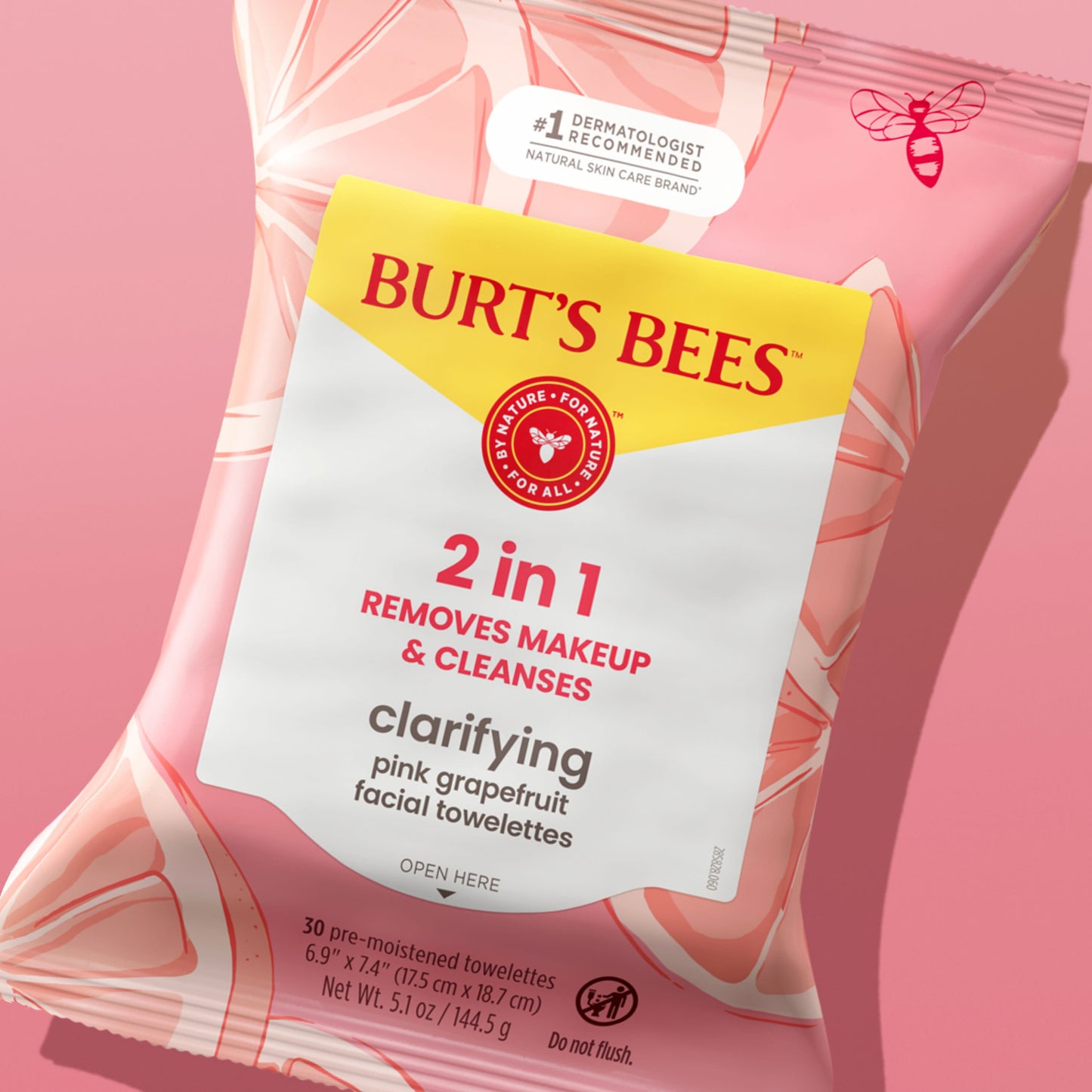 Burt's Bees Clarifying Facial Towelettes - Pink Grapefruit