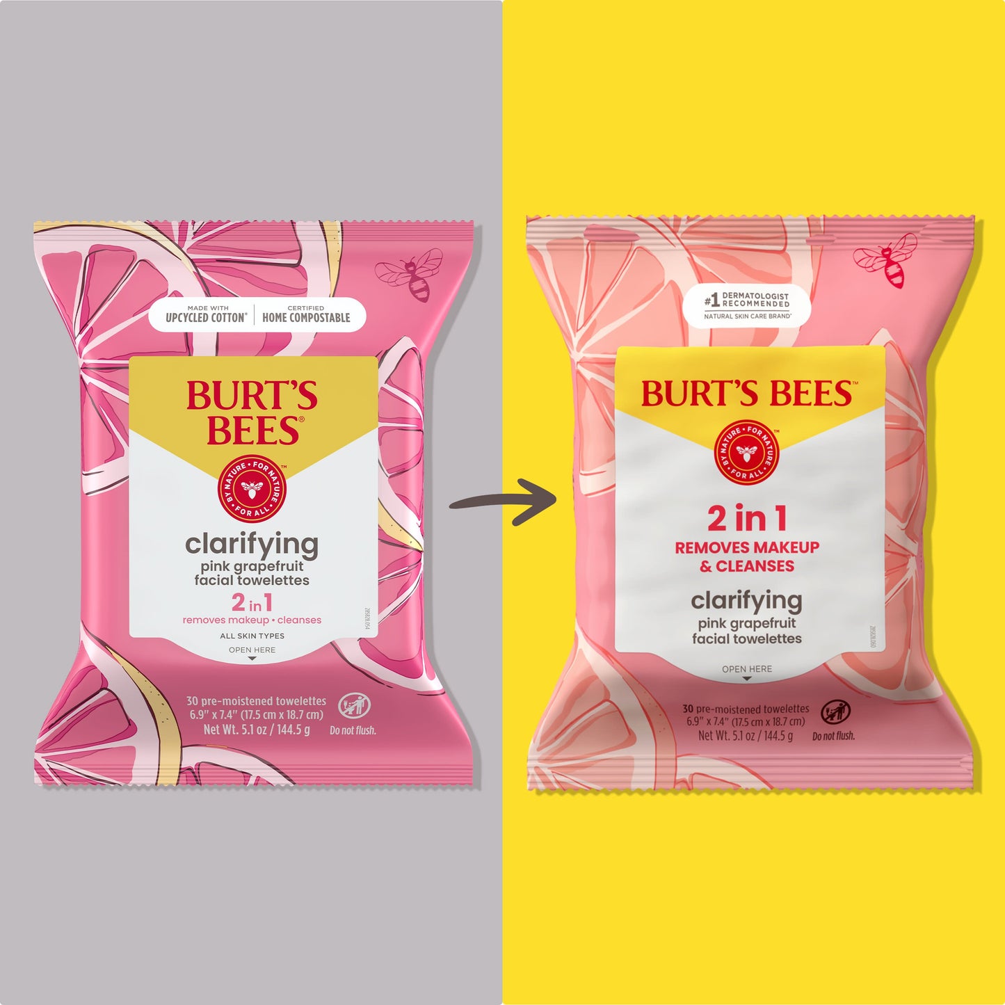 Burt's Bees Clarifying Facial Towelettes - Pink Grapefruit