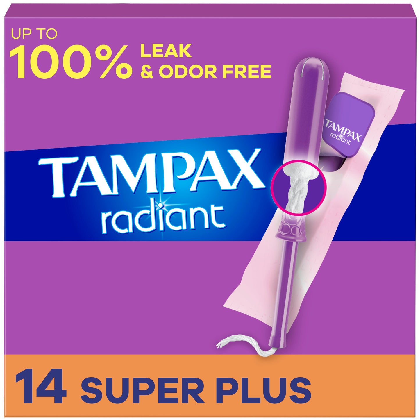 Tampax Radiant Tampons Super Plus Absorbency, Unscented