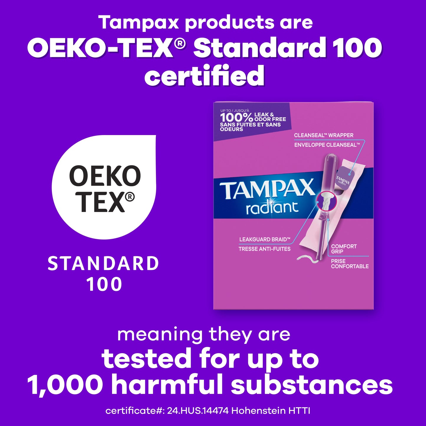 Tampax Radiant Tampons Super Plus Absorbency, Unscented