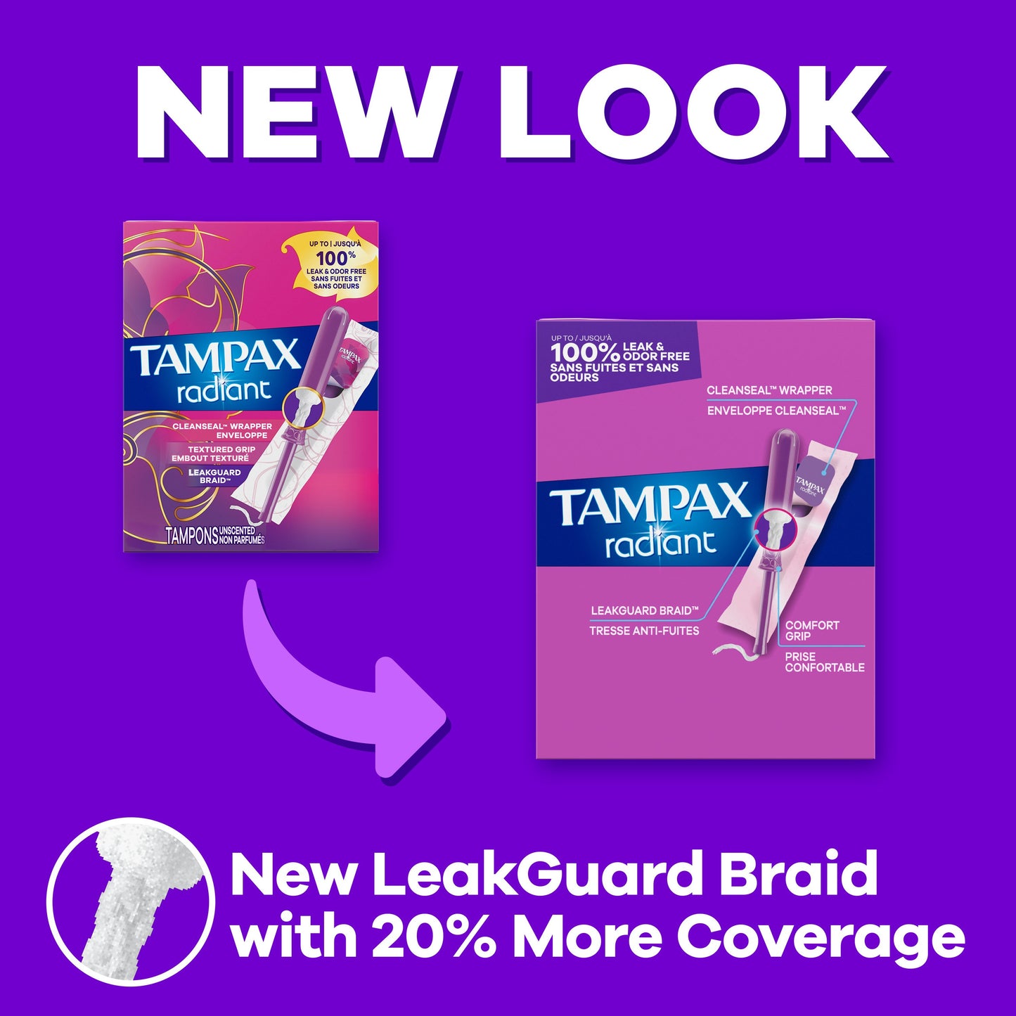 Tampax Radiant Tampons Super Plus Absorbency, Unscented