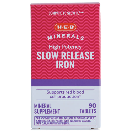 H-E-B Minerals High Potency Iron 45 mg Slow Release Tablets