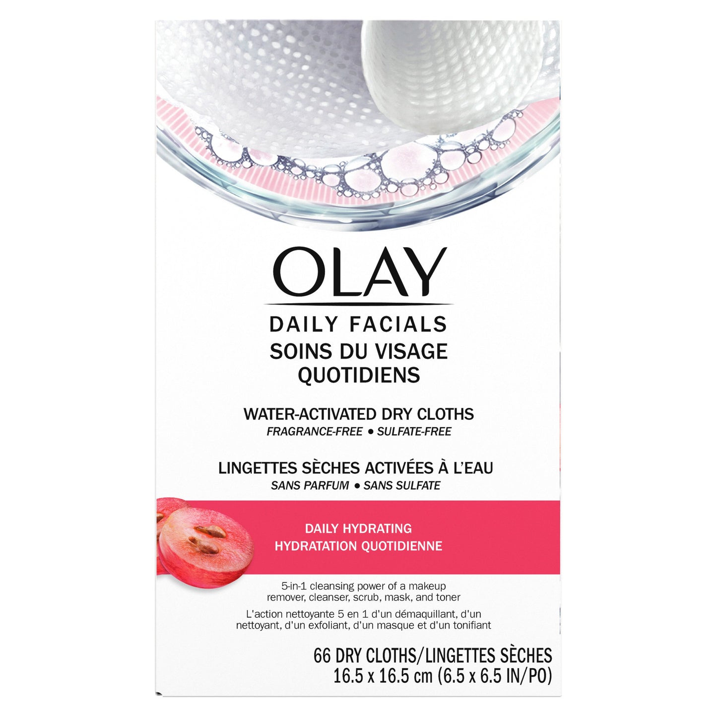 Olay Daily Facial Hydrating Cleansing Cloths with Grapeseed Extract