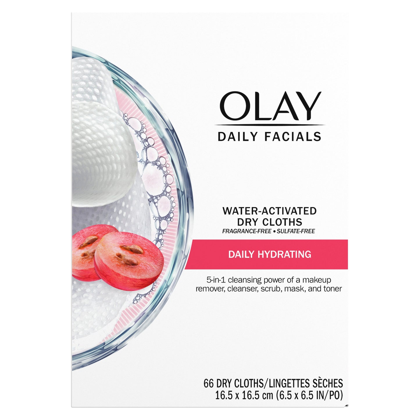 Olay Daily Facial Hydrating Cleansing Cloths with Grapeseed Extract
