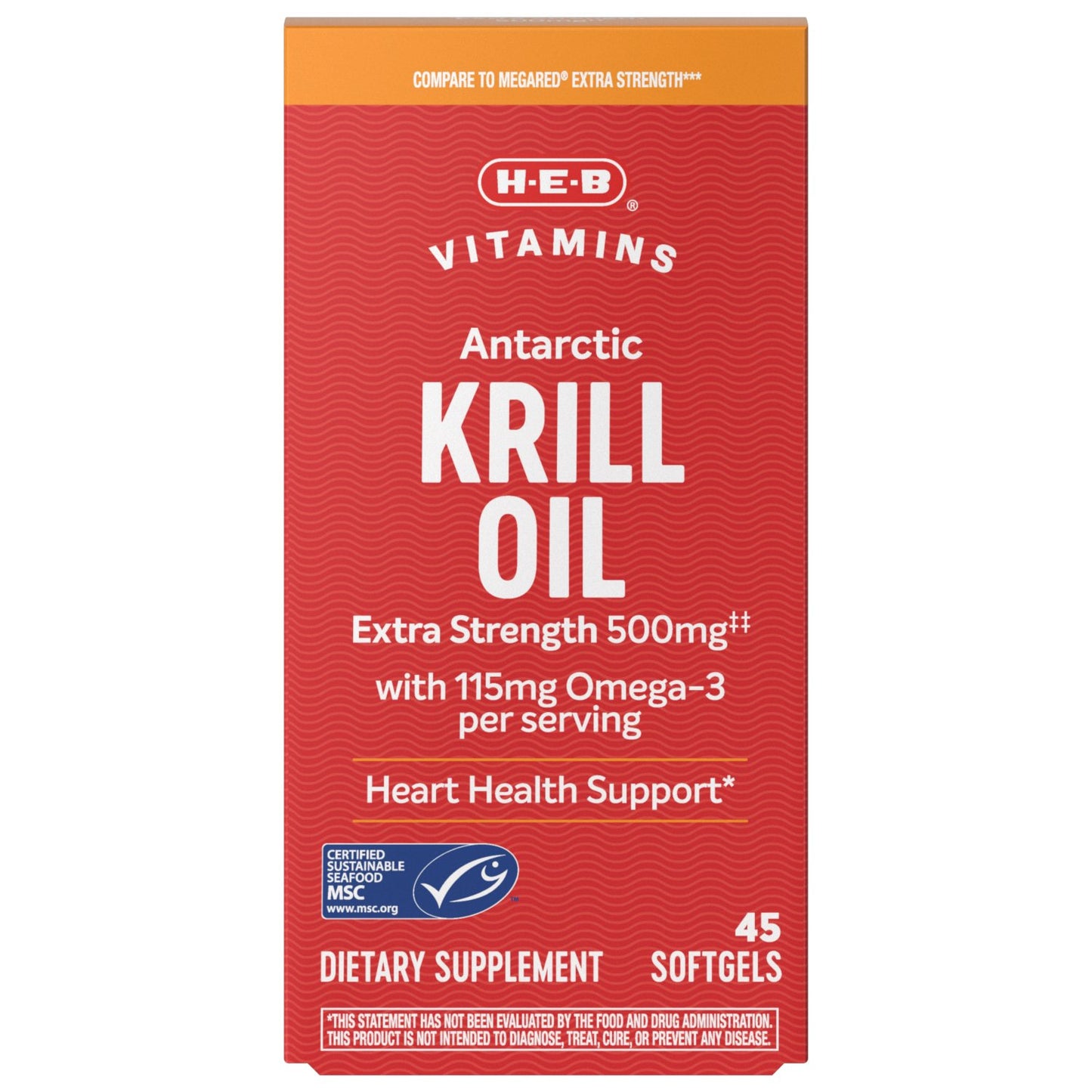 H-E-B Vitamins Antarctic Krill Oil Extra Strength 500 mg Softgels