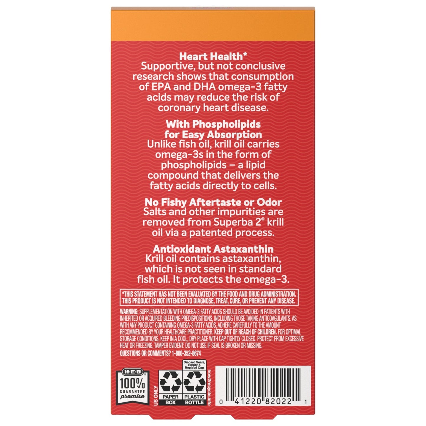 H-E-B Vitamins Antarctic Krill Oil Extra Strength 500 mg Softgels