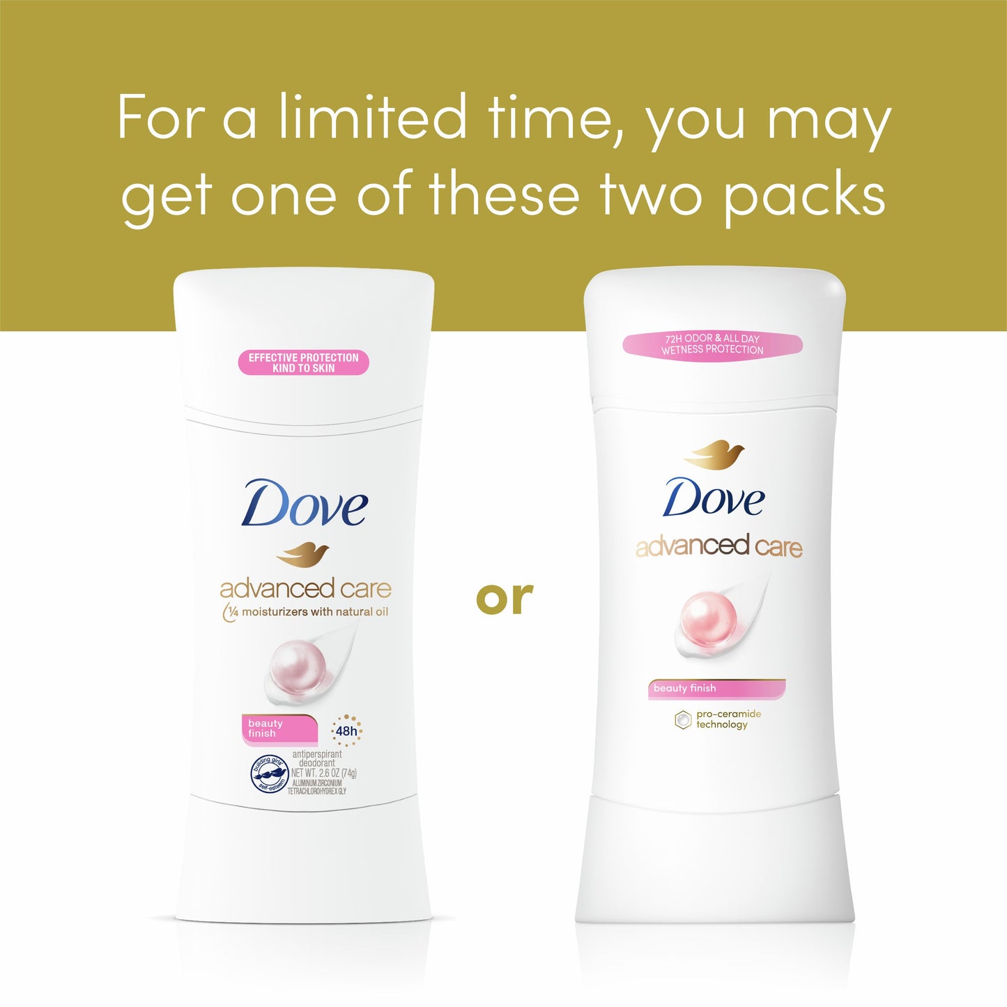 Dove Advanced Care Antiperspirant Deodorant Stick Beauty Finish