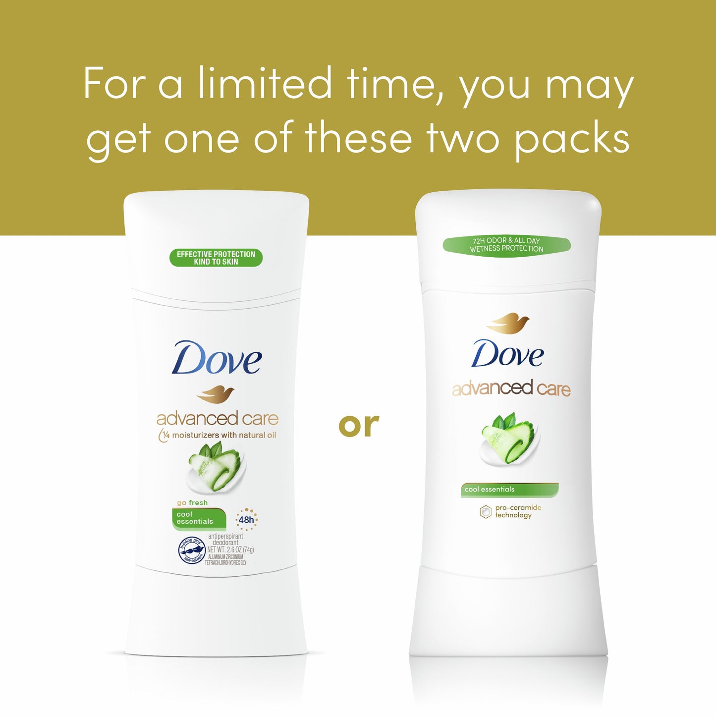 Dove Advanced Care Antiperspirant Deodorant Stick Cool Essentials