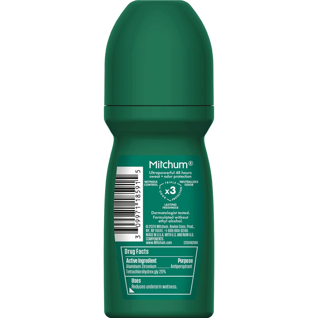 Mitchum Advanced Roll On Unscented Deodorant For Men