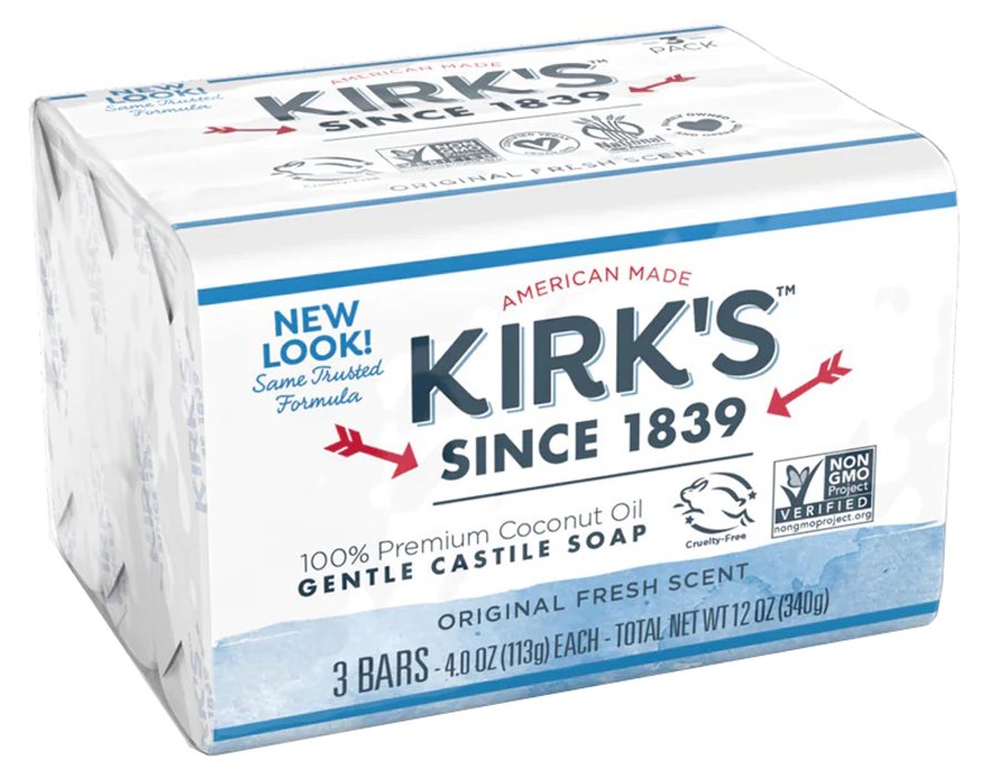 Kirk's Fragrance Free Gentle Castile Soap Bar