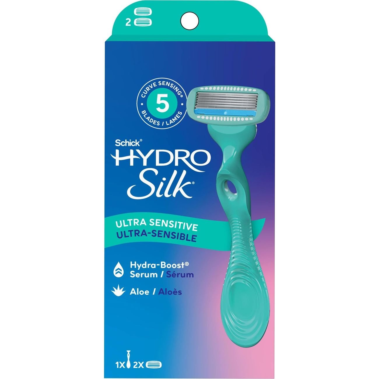 Schick Hydro Silk Ultra Sensitive 5-Blade Razor + 2 Refills