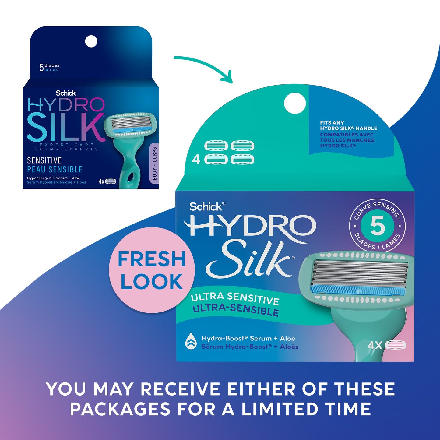 Schick Hydro Silk Ultra Sensitive 5-Blade Razor Refills