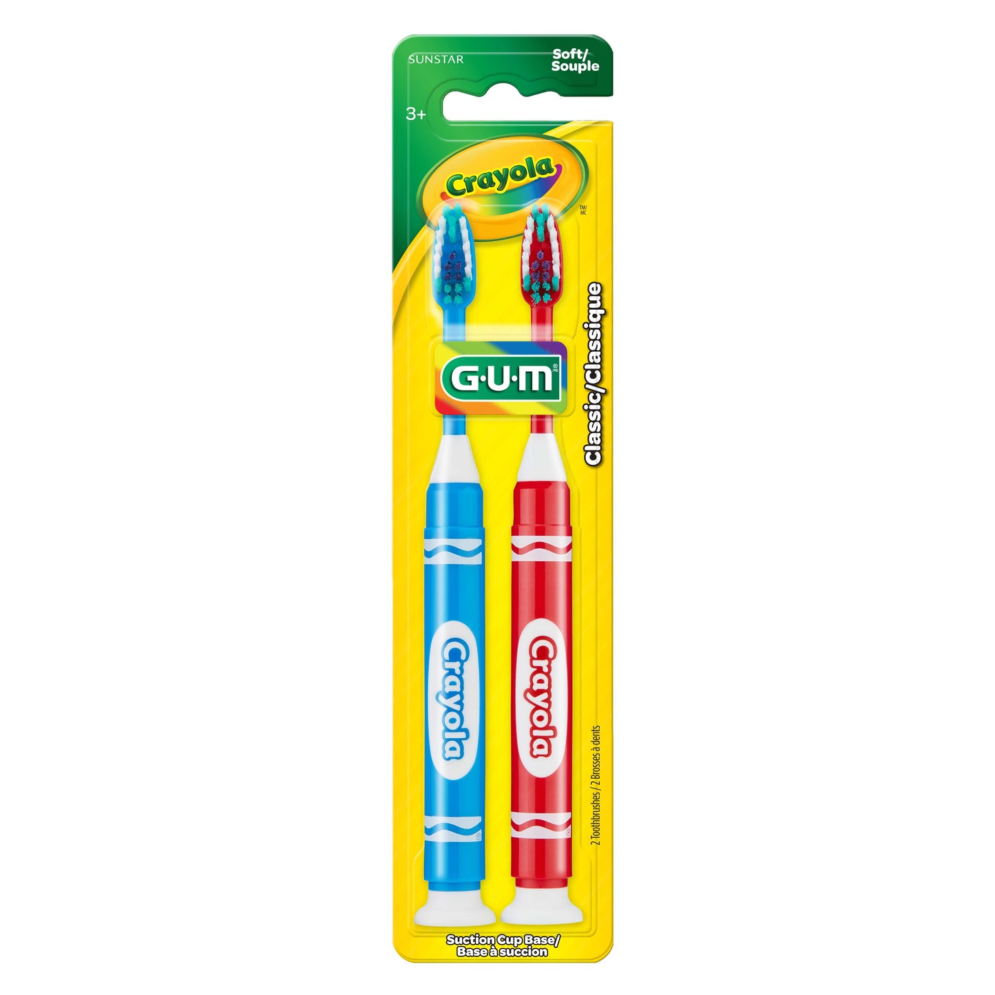 GUM Crayola Soft Toothbrushes Value Pack, Assorted Colors