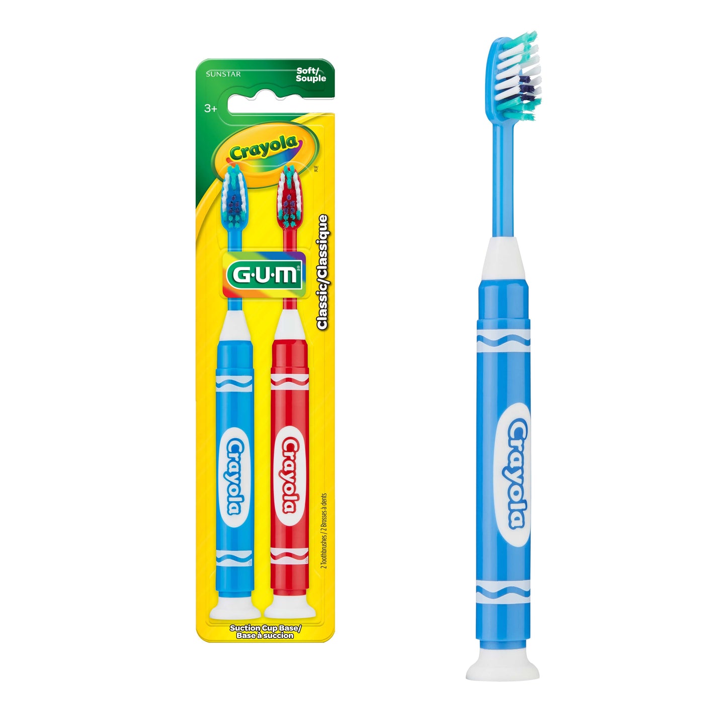GUM Crayola Soft Toothbrushes Value Pack, Assorted Colors