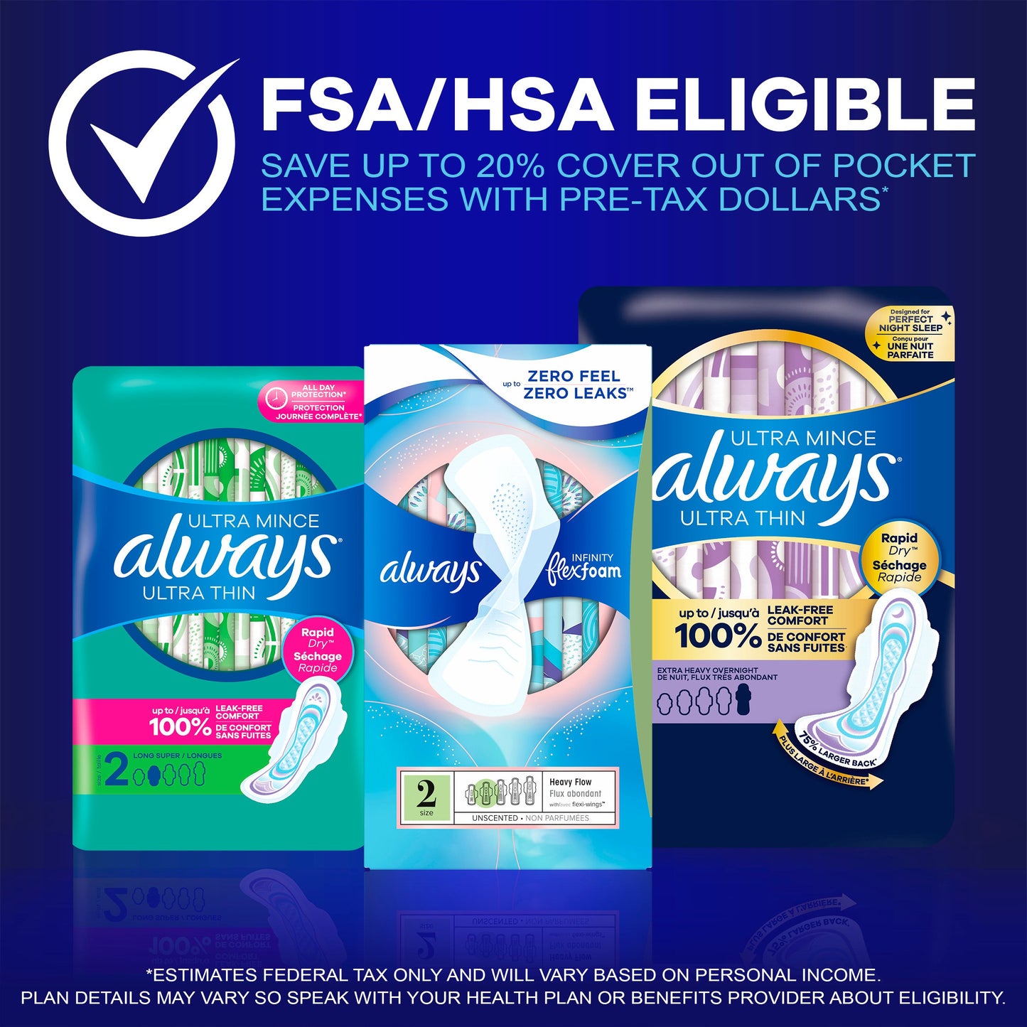 Always Ultra Thin Extra Heavy Overnight Pads - Size 5