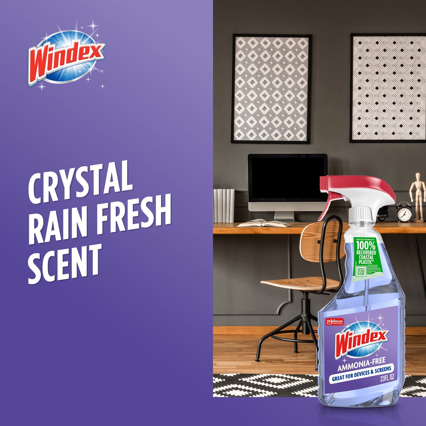 Windex Ammonia-Free Glass & Window Cleaner - Crystal Rain Scent