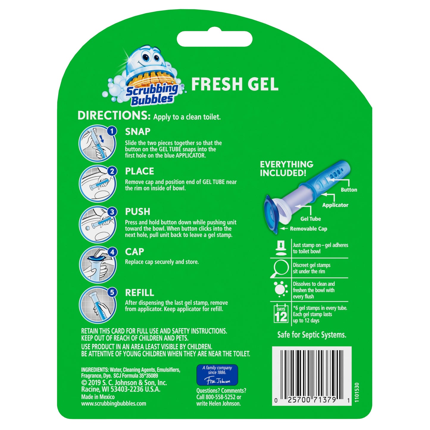 Scrubbing Bubbles Fresh Gel Toilet Cleaning Stamp & Applicator - Lavender Scent
