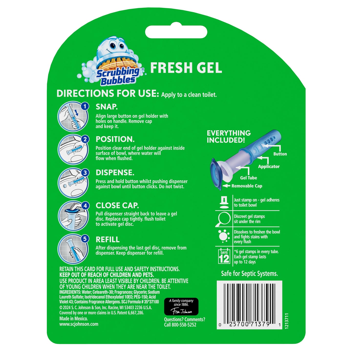 Scrubbing Bubbles Fresh Gel Toilet Cleaning Stamp & Applicator - Lavender Scent