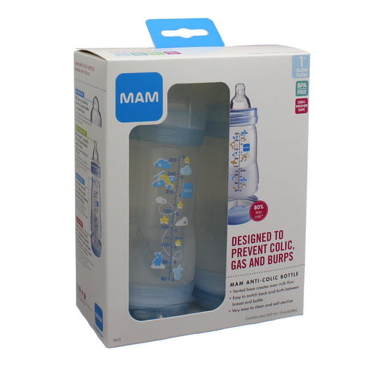 MAM Anti-Colic, Assorted Colors, 9 oz Bottles