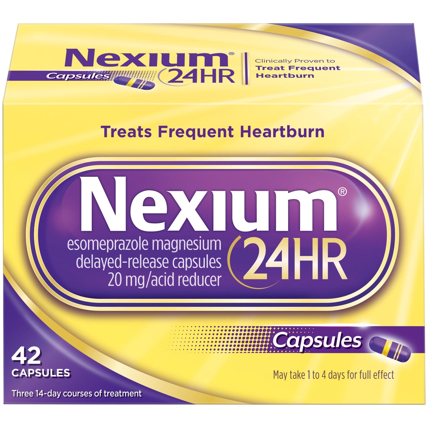 Nexium 24HR Acid Reducer Heartburn Relief Capsules for All-Day and All-Night Protection from Frequent Heartburn with Esomeprazole Magnesium