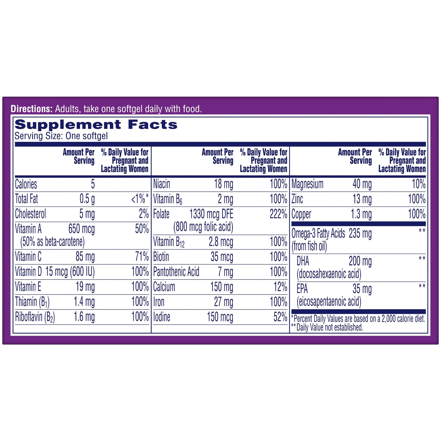 One A Day Prenatal 1 Complete Multivitamin Softgels