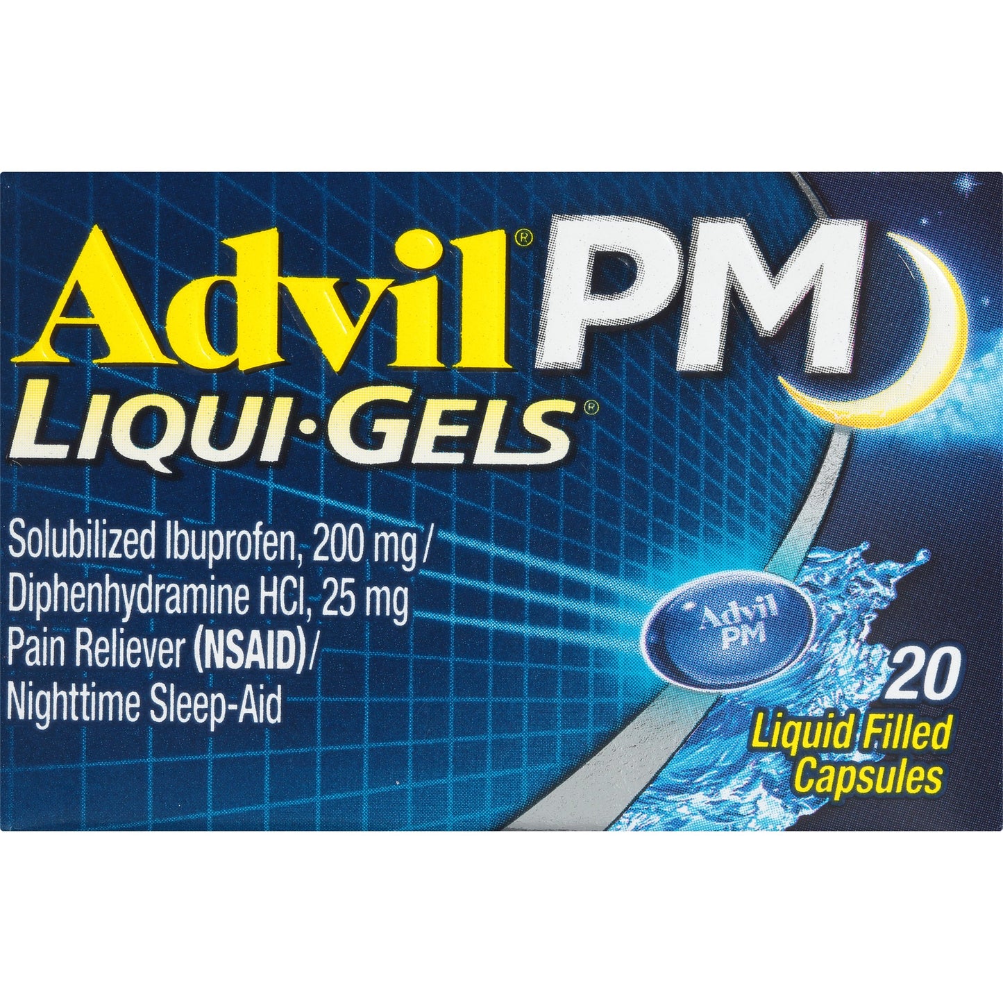 Advil PM Liqui-Gels Pain Reliever and Nighttime Sleep Aid, Ibuprofen for Pain Relief and Diphenhydramine HCL for a Sleep Aid