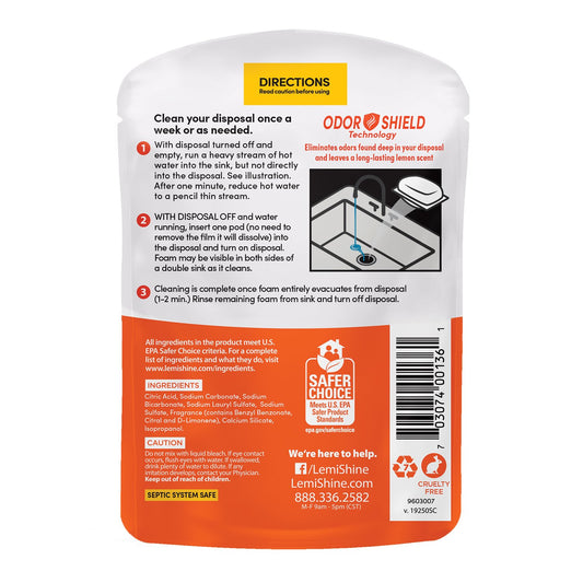 Lemi Shine Foaming Garbage Disposal Cleaner and Deodorizer Pods