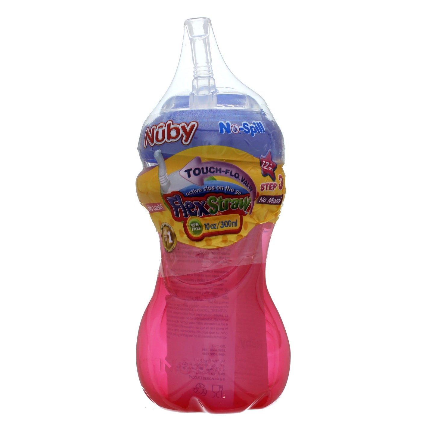 Nuby No Spill Flexi Straw 10 oz Cup, Assorted Colors