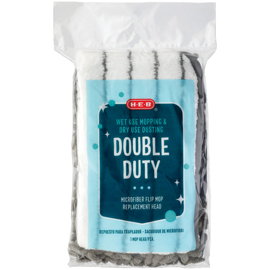 H-E-B Deluxe Microfiber Flip Mop Replacement Head