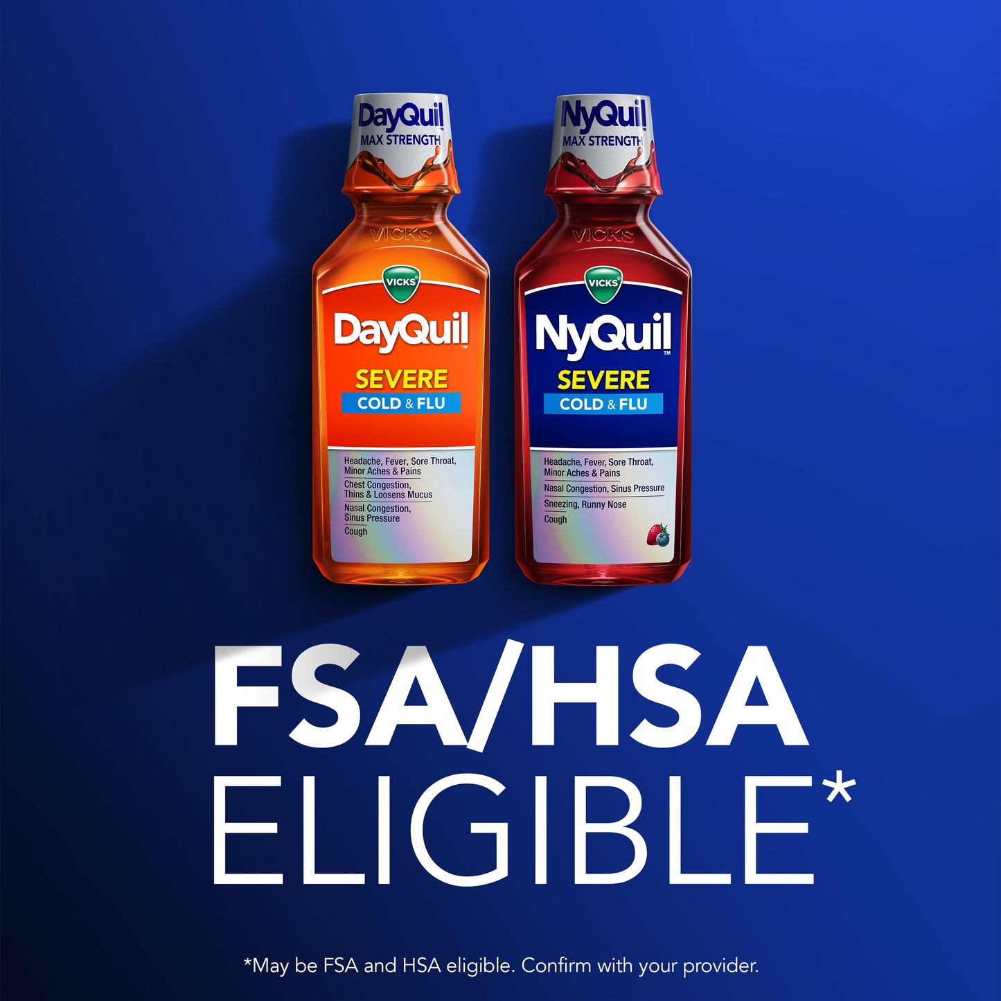 Vicks DayQuil & NyQuil SEVERE Cold & Flu Medicine, Powerful Multi-Symptom Daytime & Nighttime Relief, Combo Pack