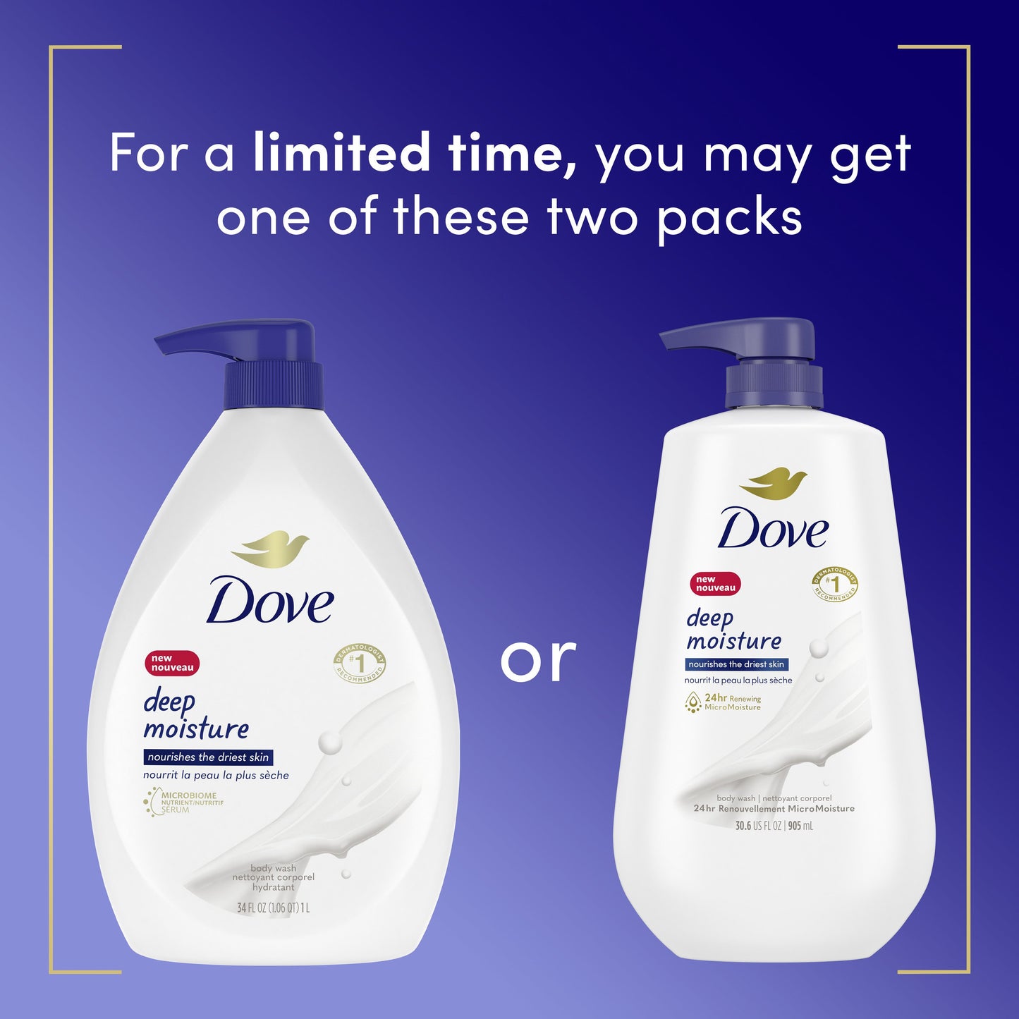 Dove Deep Moisture Body Wash with Pump